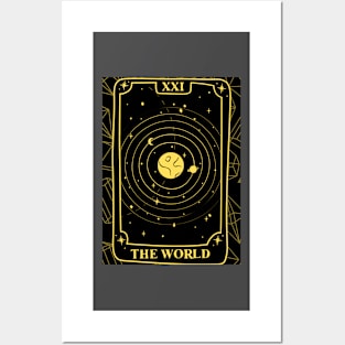 The World Tarot Card and Crystals Graphic Posters and Art